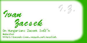 ivan zacsek business card